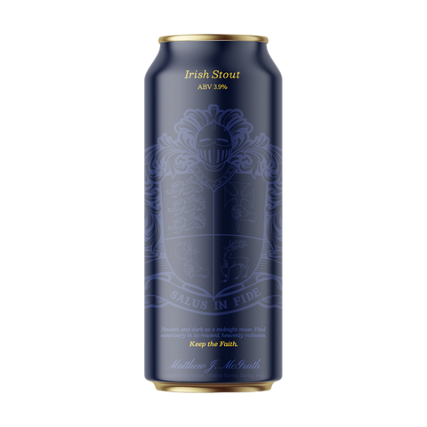 McGrath Irish Stout beer can featuring crest logo